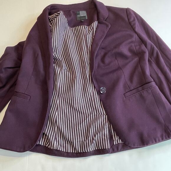 The Limited Purple Plum Ribbon Trim Classic Career Jacket Blazer S - Picture 10 of 12